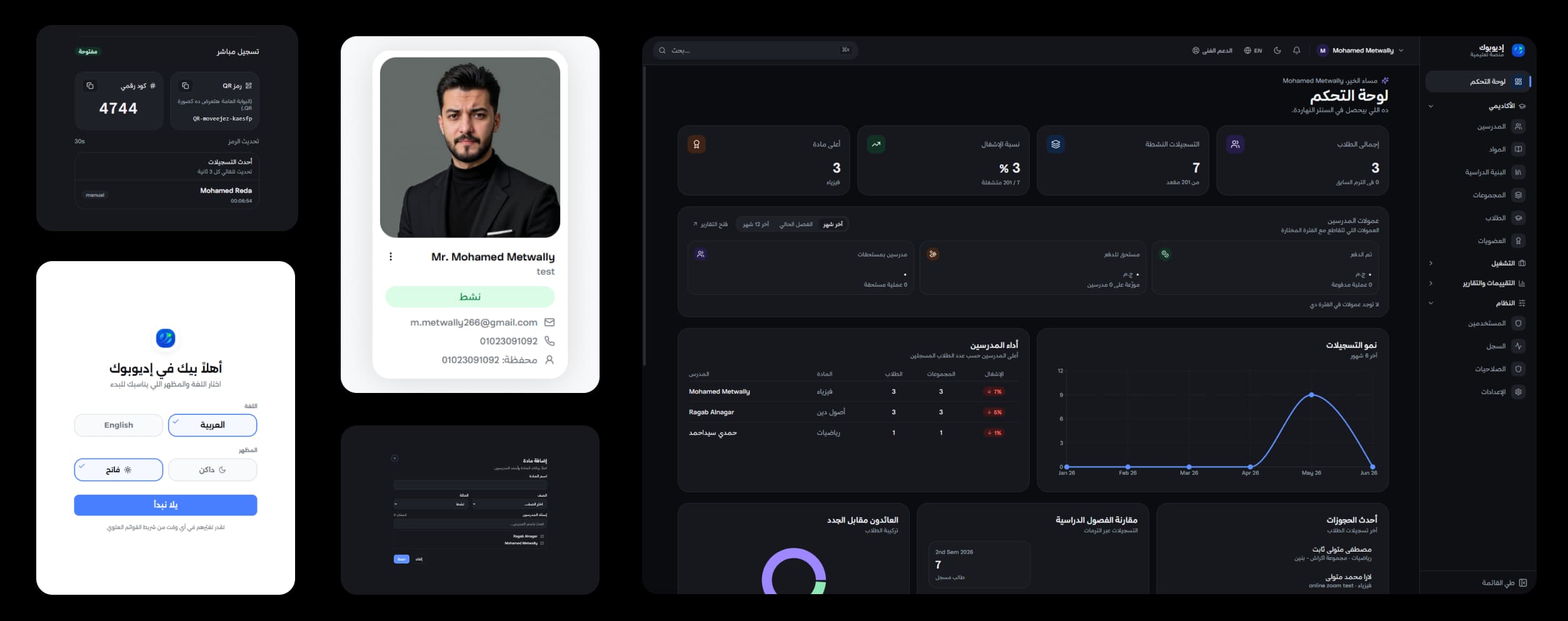 EduBook Pro dashboard on multiple devices